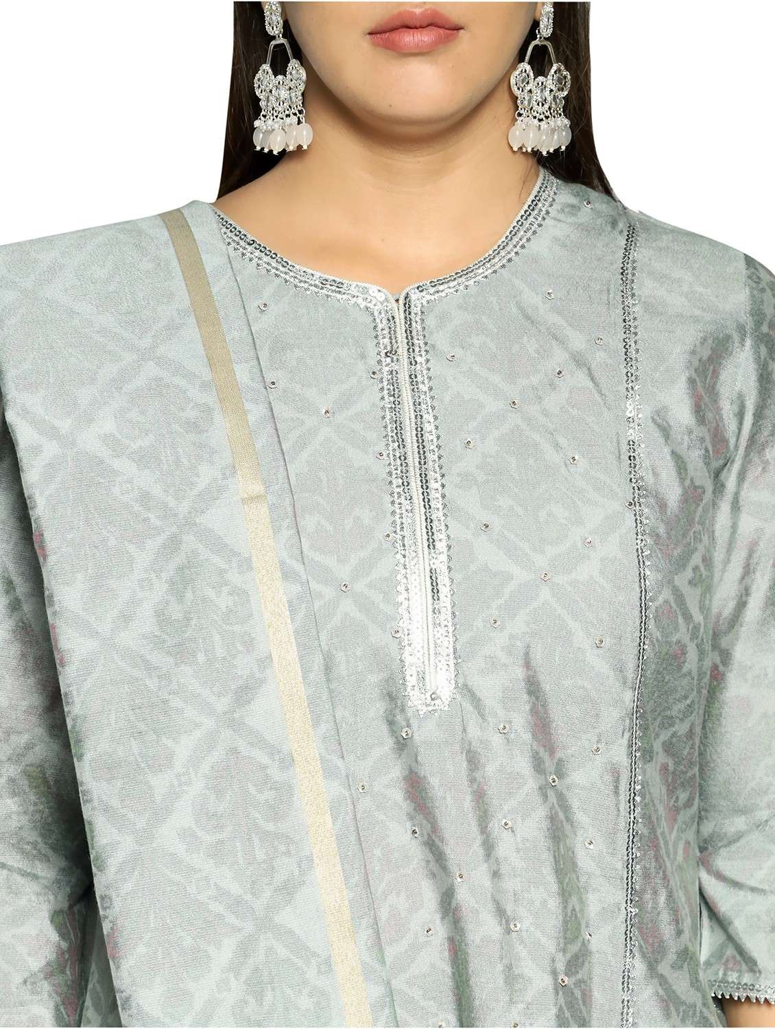 women three quarter sleeve kurta pant with dupatta set - 21874838 -  Standard Image - 4