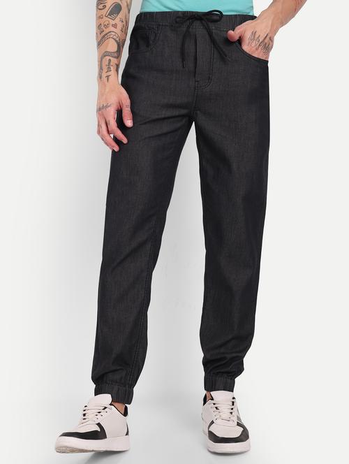 men grey solid regular fit jogger - 21876790 - Standard Image - 0