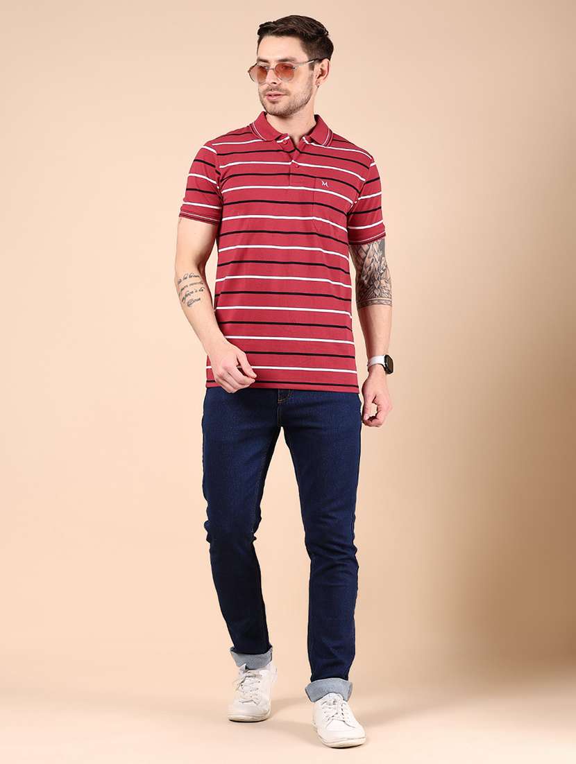 men striped short sleeve regular fit polo t-shirt - 21878706 -  Standard Image - 4
