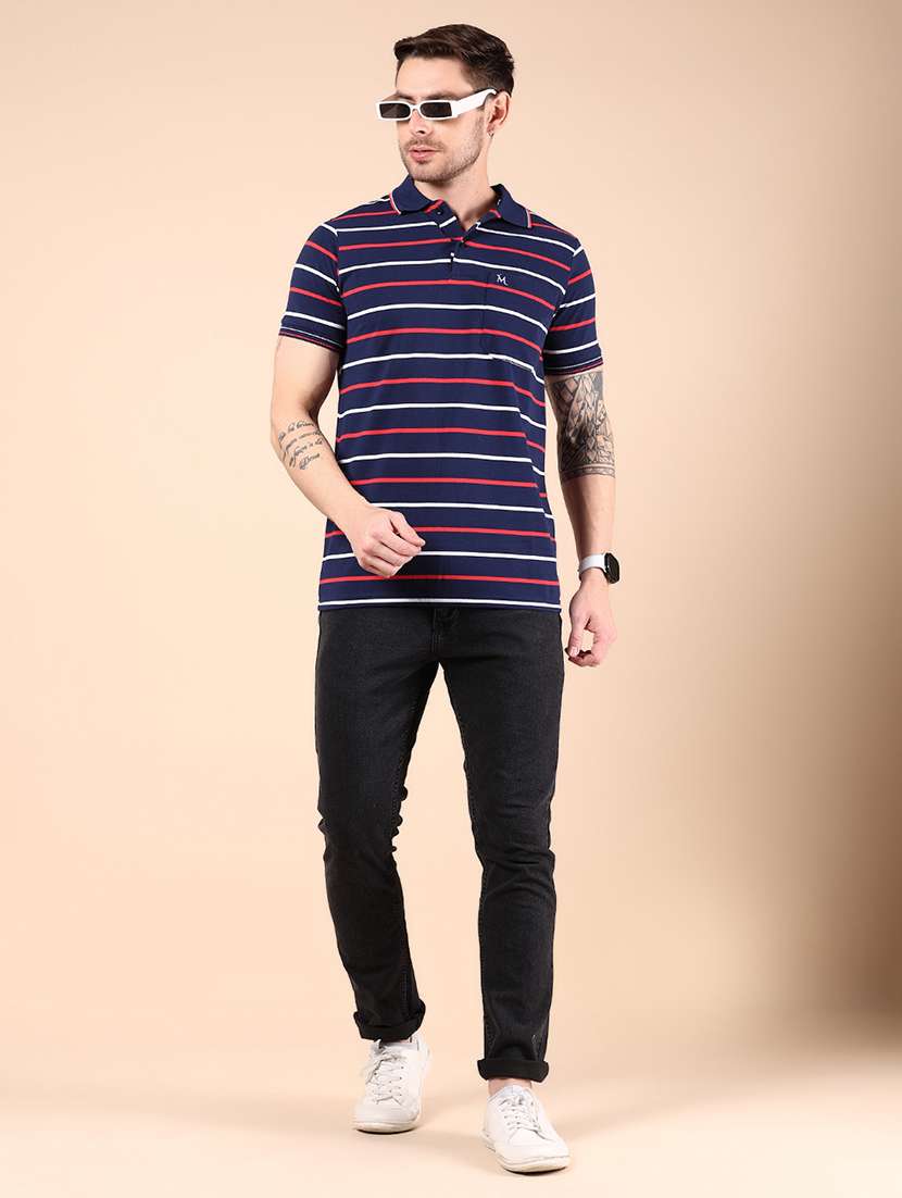 men striped short sleeve regular fit polo t-shirt - 21878799 -  Standard Image - 4