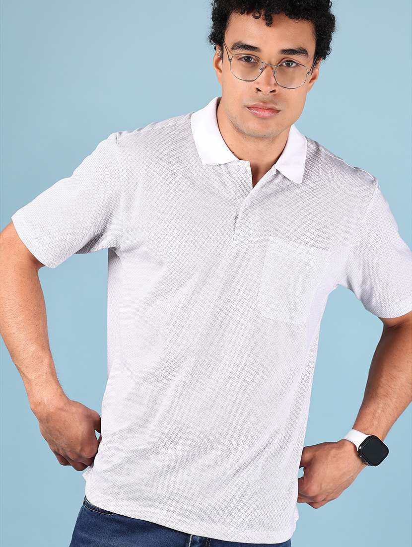 men printed short sleeve regular fit polo t-shirt - 21879177 -  Standard Image - 1