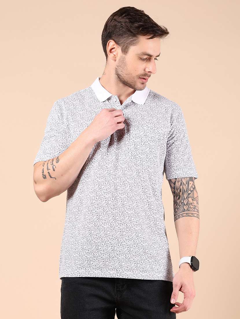men printed short sleeve regular fit polo t-shirt - 21879178 - Standard Image - 1