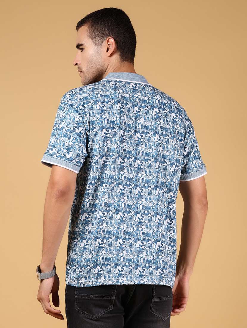 men printed short sleeve regular fit polo t-shirt - 21879204 -  Standard Image - 1