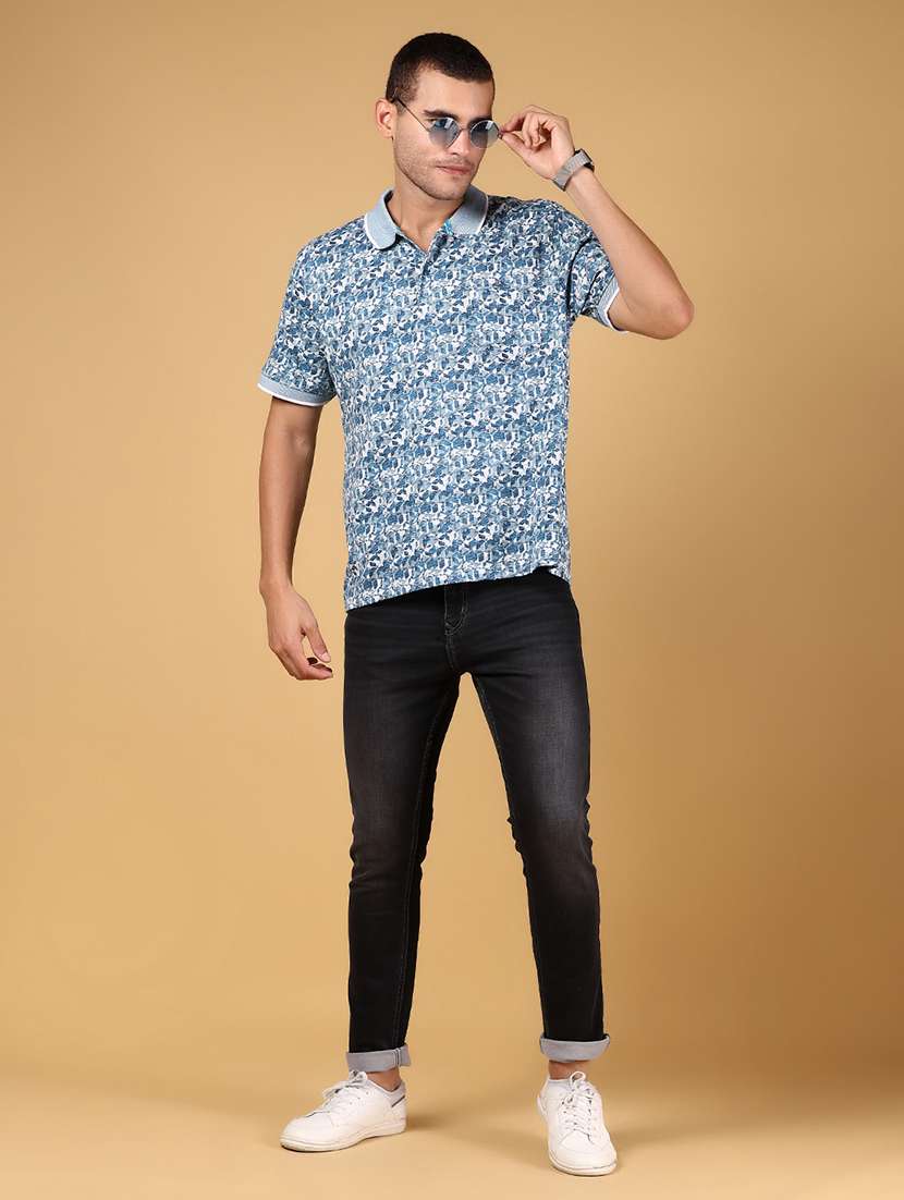 men printed short sleeve regular fit polo t-shirt - 21879204 -  Standard Image - 4