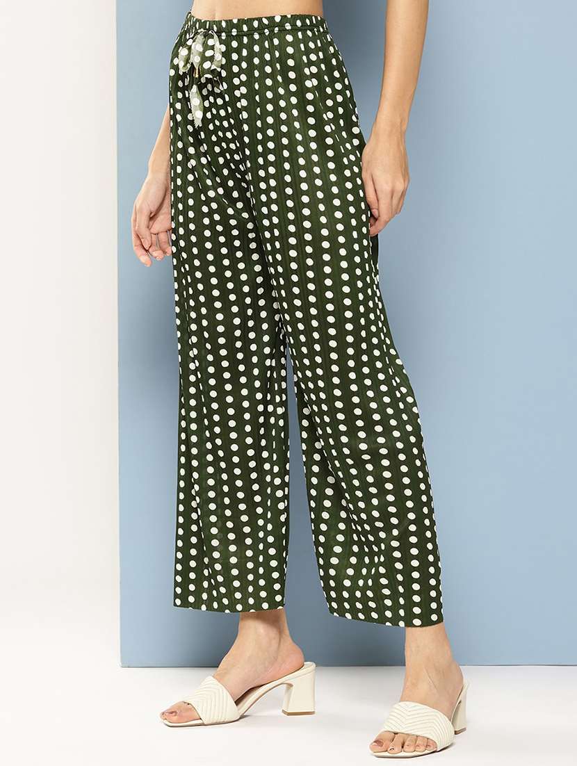 women polka doted high rise palazzo  - 21879320 -  Standard Image - 1