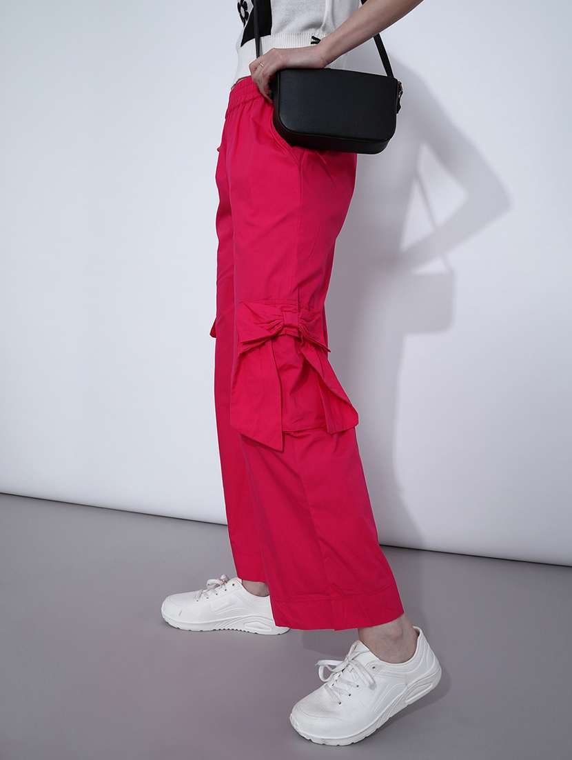 women solid mid rise cargo - 21880764 -  Standard Image - 1