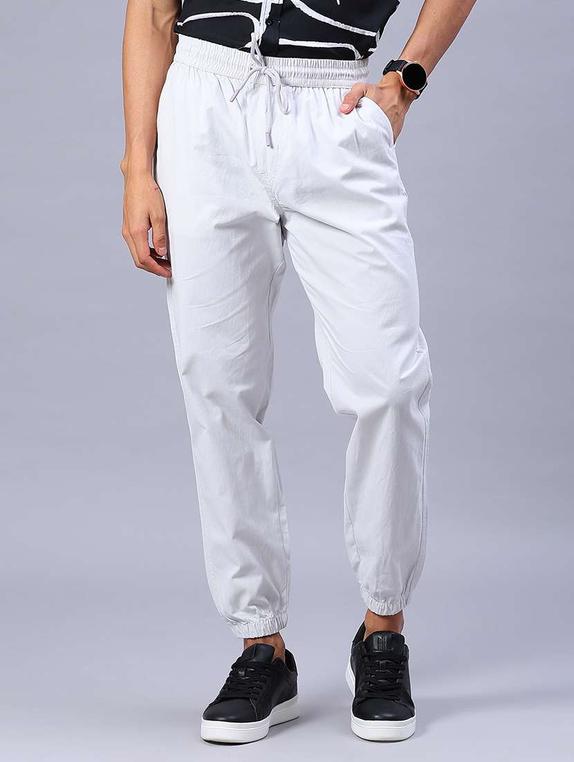 men solid mid rise jogger - 21880767 -  Standard Image - 1