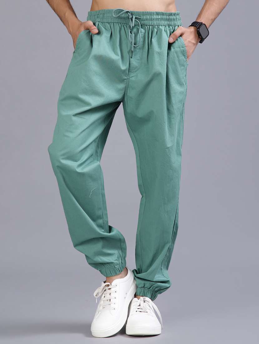 men solid mid rise relaxed fit jogger - 21880768 -  Standard Image - 1