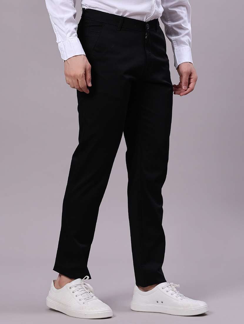 men solid mid rise casual chinos - 21880772 -  Standard Image - 1