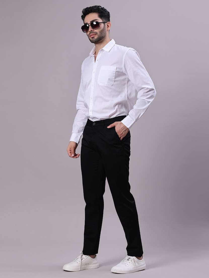 men solid mid rise casual chinos - 21880772 -  Standard Image - 4