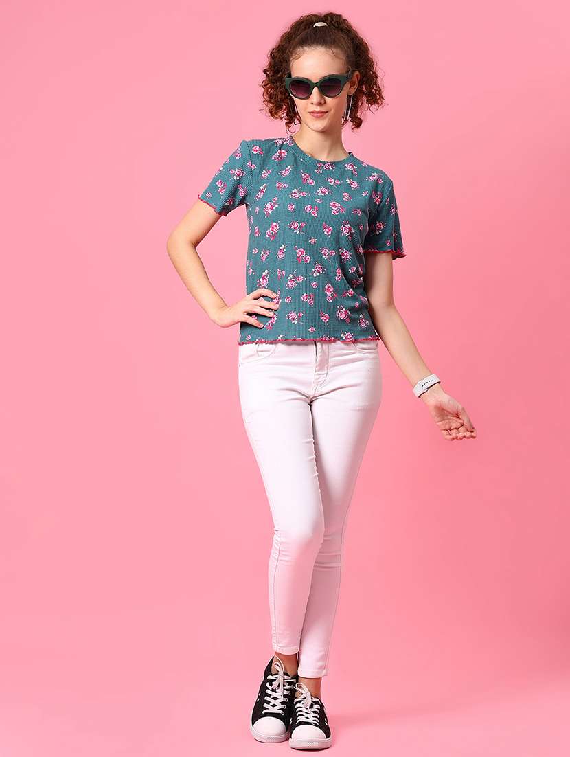 women printed short sleeve regular fit t-shirt - 21880787 -  Standard Image - 4