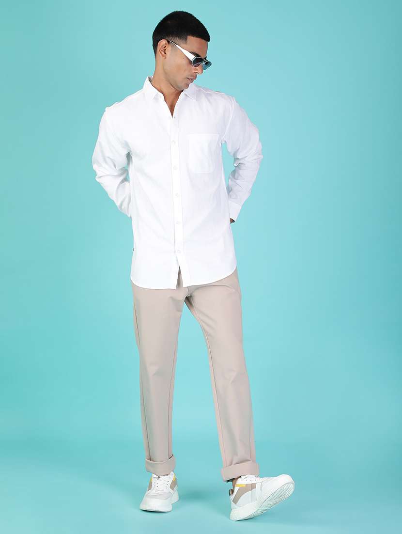 men solid long sleeve regular fit shirt - 21880810 - Standard Image - 4