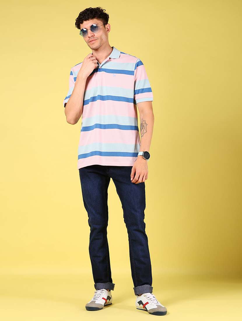 men striped short sleeve rgular fit polo t-shirt - 21880817 -  Standard Image - 4