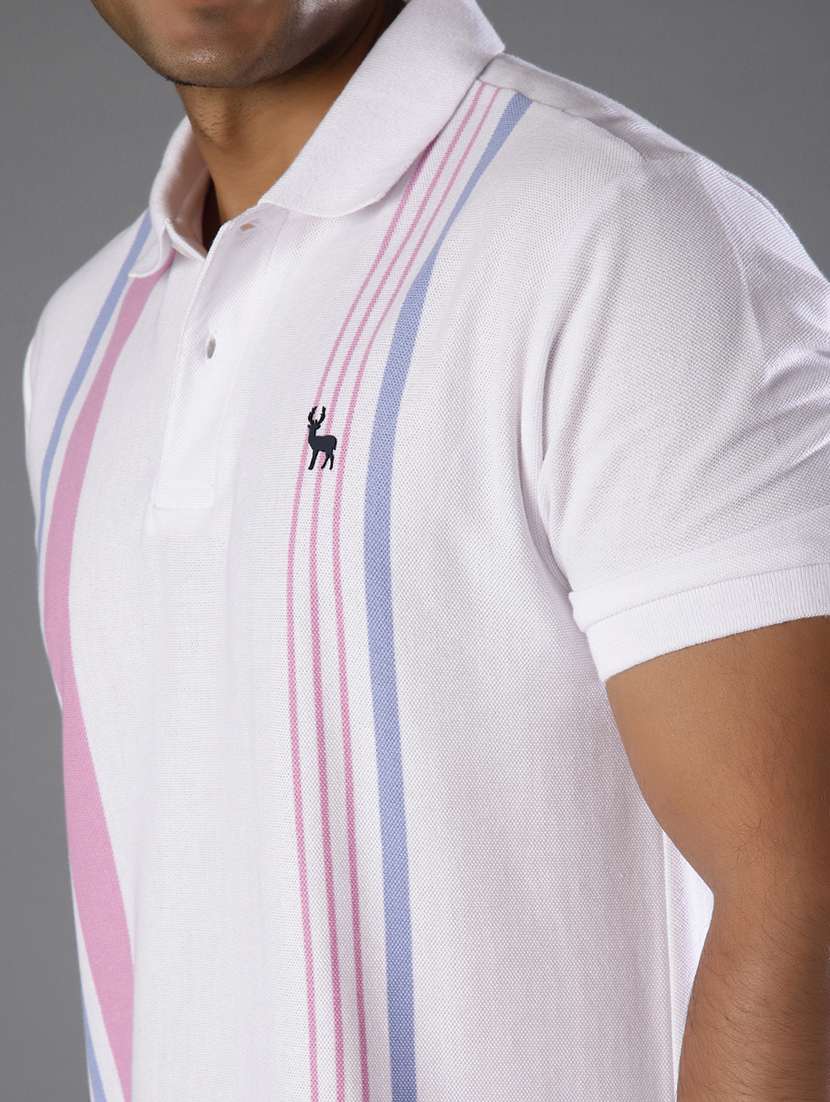 men striped short sleeve regular fit polo t-shirt - 21880818 -  Standard Image - 4