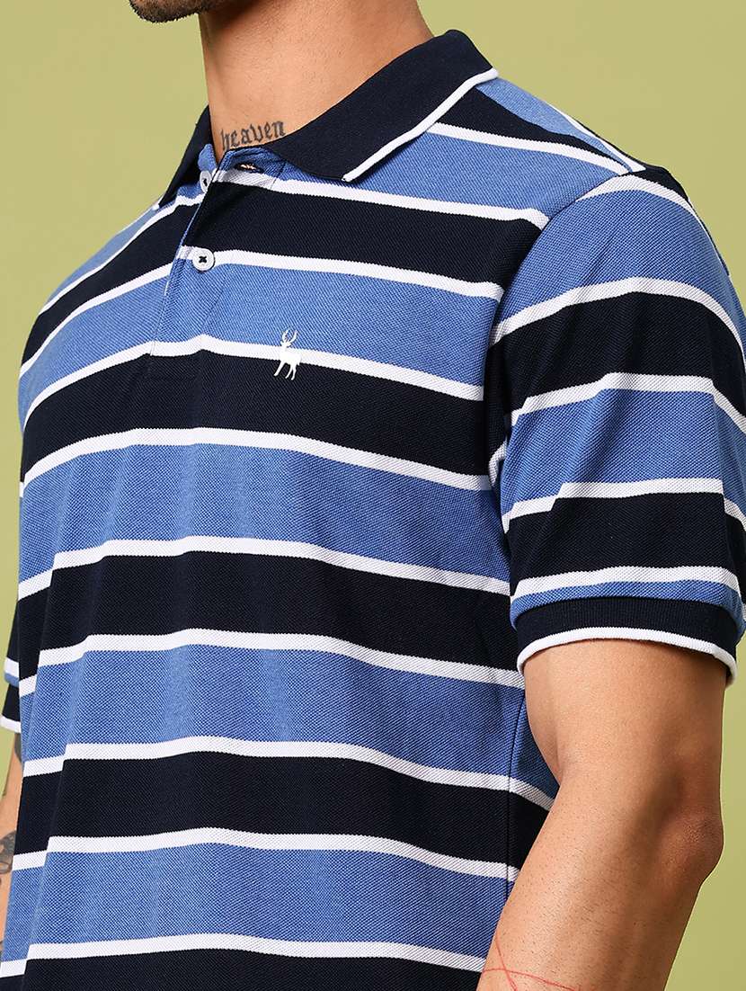 men striped short sleeve regular fit polo t-shirt - 21880820 -  Standard Image - 4