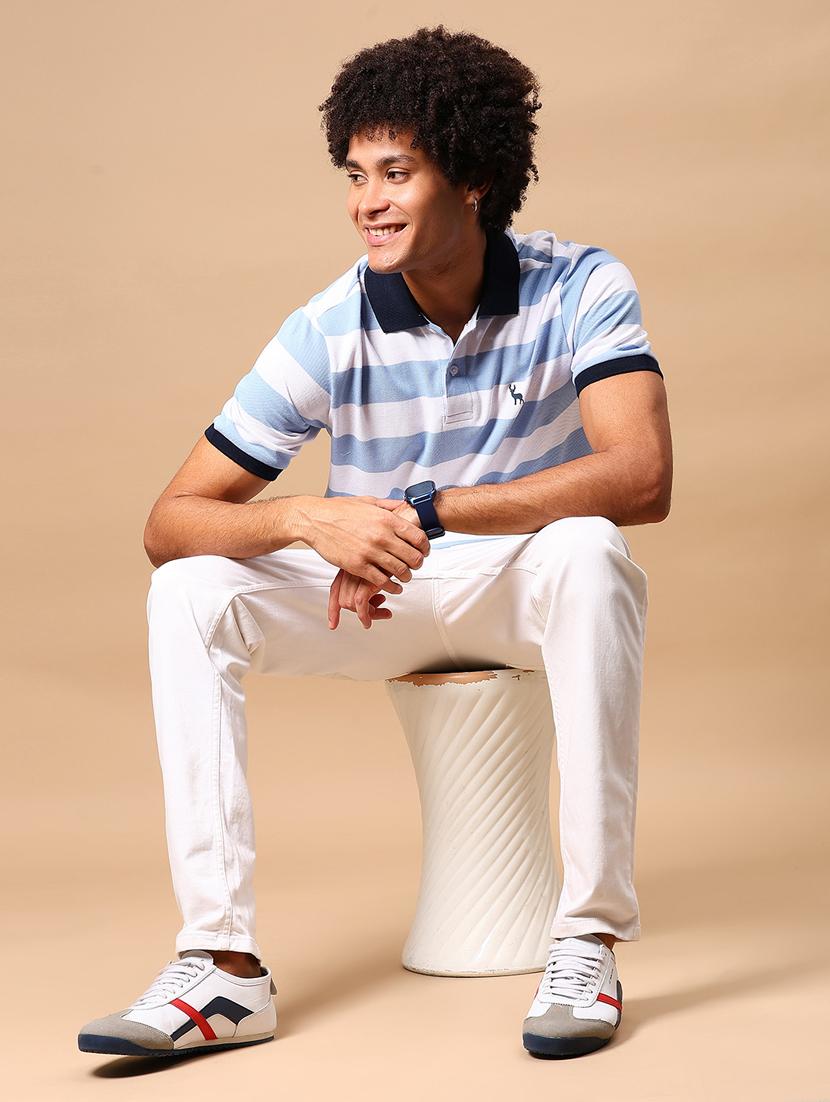 men striped short sleeve regular fit polo t-shirt - 21880821 - Standard Image - 4