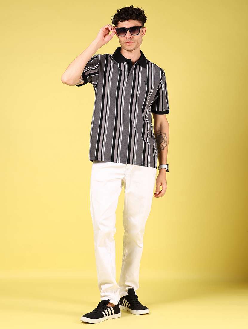 men striped short sleeve regular fit polo t-shirt - 21880822 -  Standard Image - 4