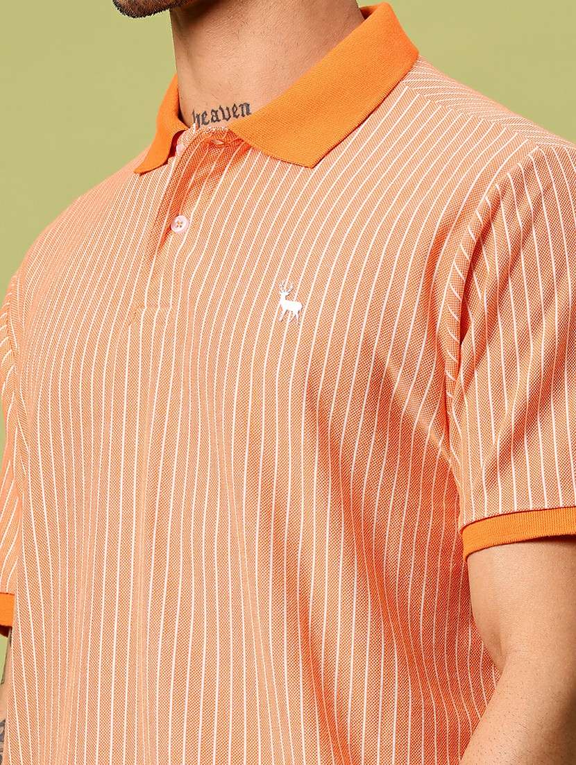 men striped short sleeve regular fit polo t-shirt - 21880823 -  Standard Image - 4