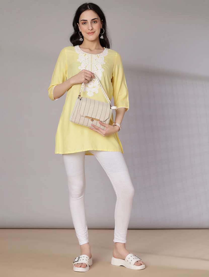 women embroidered three quarter sleeve kurti - 21880838 -  Standard Image - 4