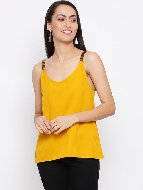 women solid shoulder strap regular top - 21880860 - Standard Image - 0