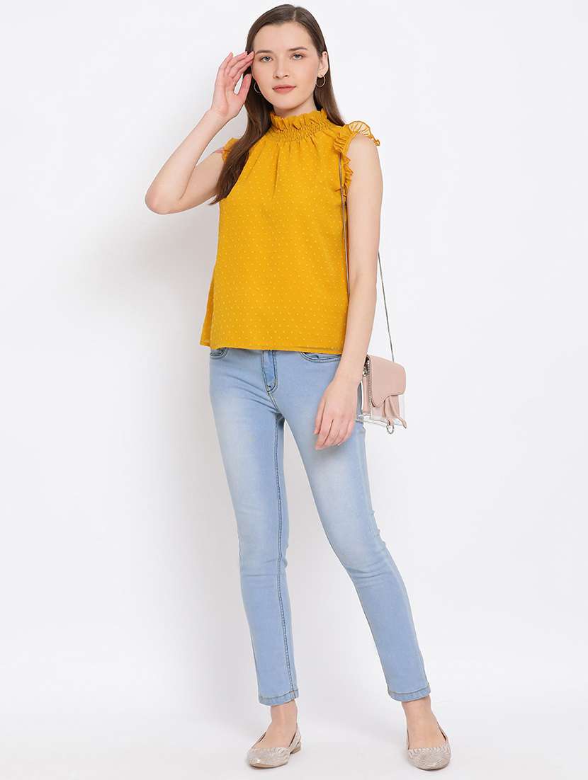 women self designed mock neck sleeveless top - 21880873 -  Standard Image - 4