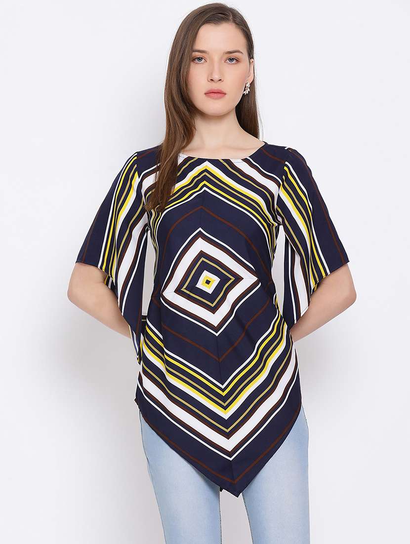 women geometric printed kimono sleeves top - 21880880 - Zoom Image - 0