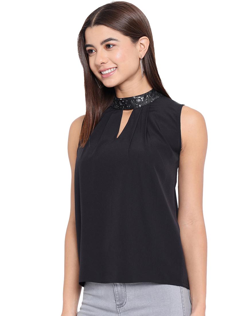 women solid sleeveless regular top - 21880882 - Standard Image - 1