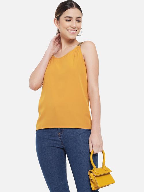 women solid shoulder strap regular top - 21880892 - Standard Image - 0