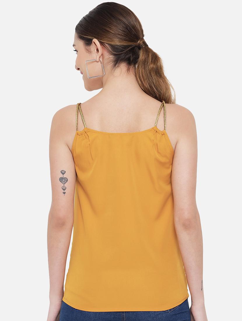 women solid shoulder strap regular top - 21880892 - Standard Image - 4
