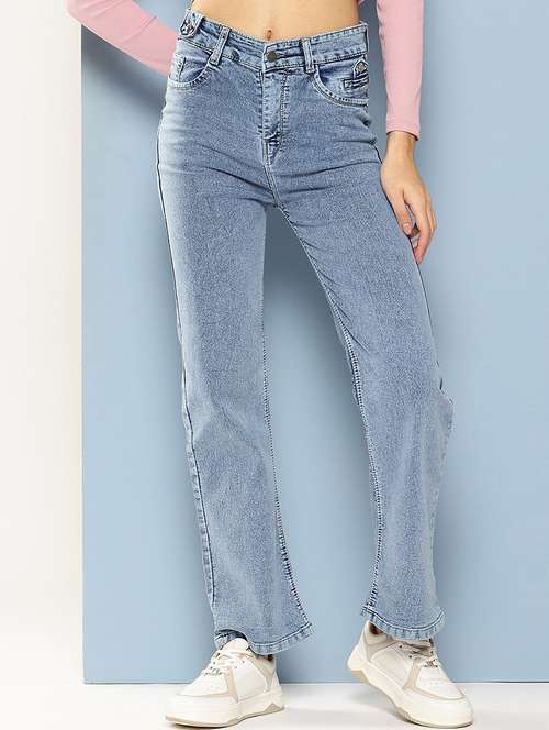 women solid mid rise bootcut jean - 21880988 - Standard Image - 0