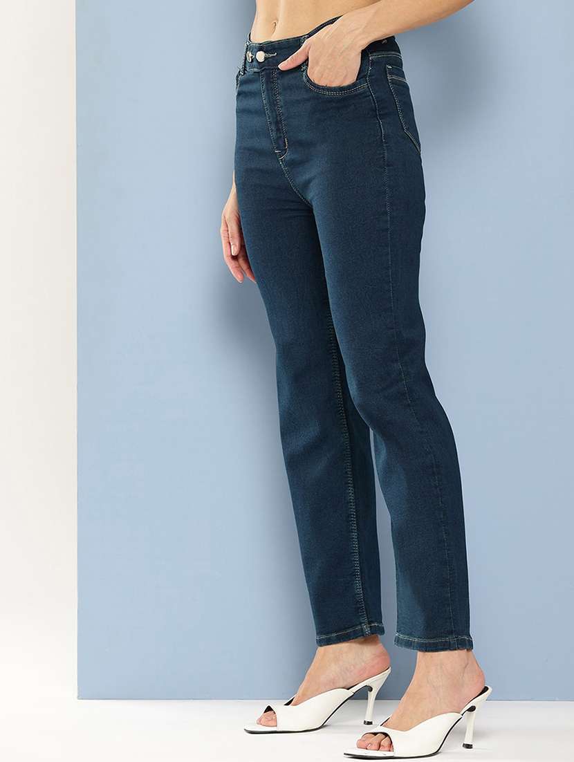 women solid high rise bootcut jean - 21881000 -  Standard Image - 1