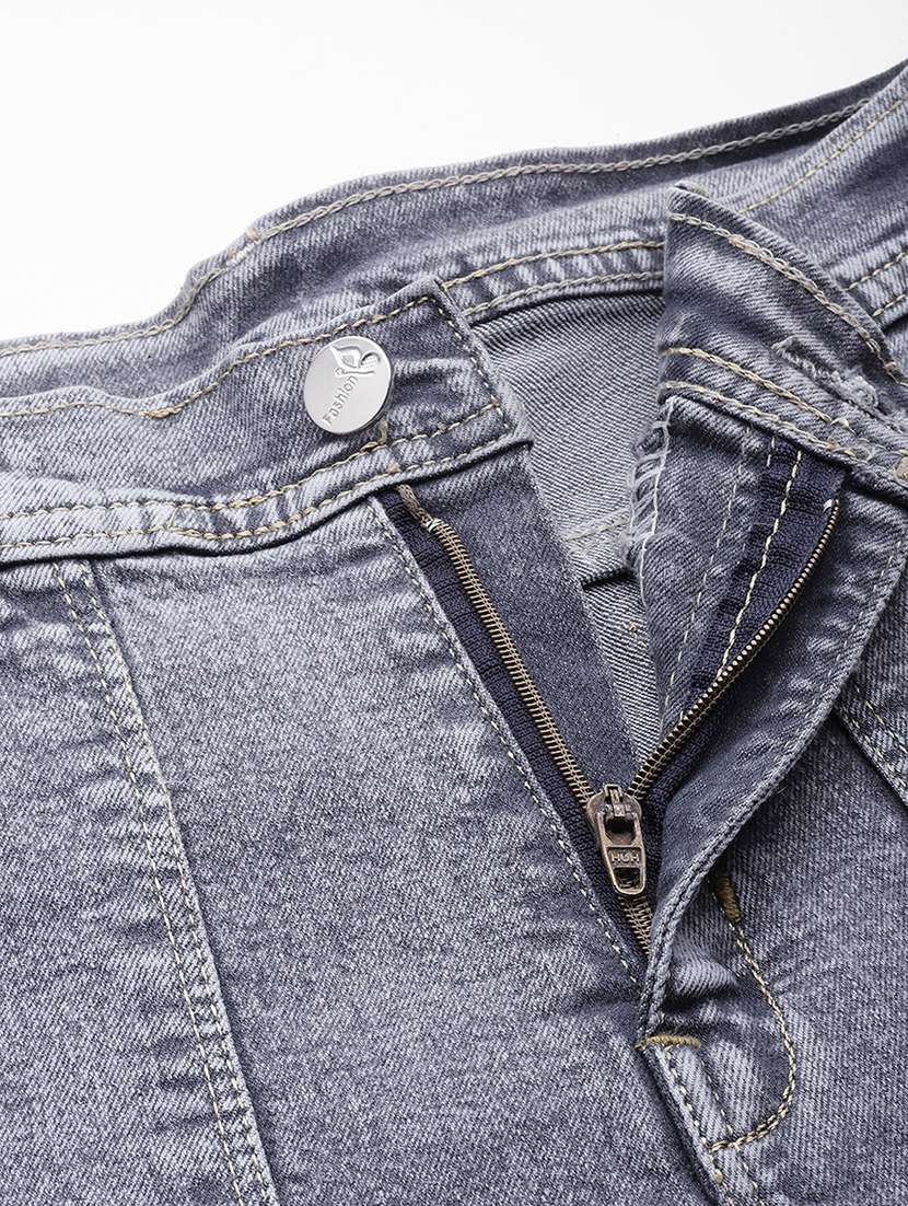 women solid high rise denim cargo - 21881003 -  Standard Image - 4