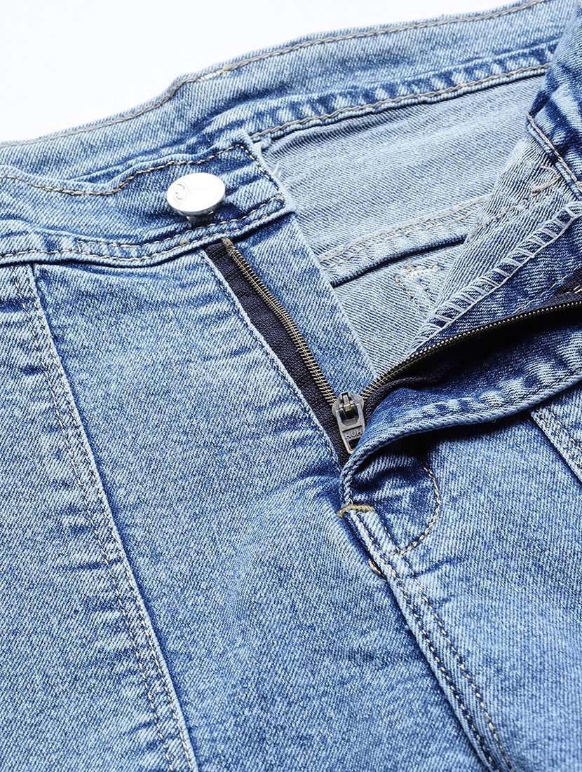 women solid mid rise denim cargo - 21881004 -  Standard Image - 4