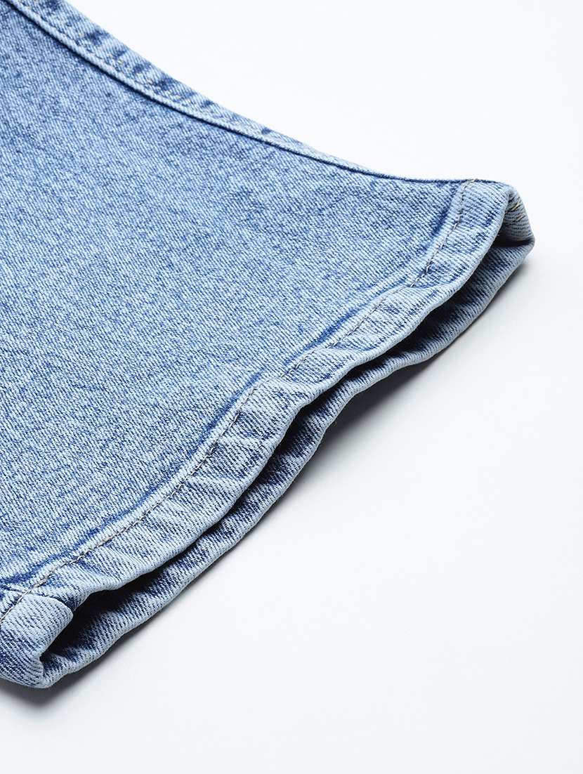 women solid mid rise denim cargo - 21881004 -  Standard Image - 6