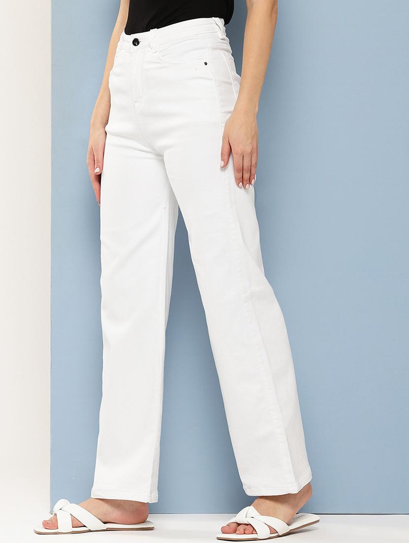 women solid high rise wide leg jean - 21881006 -  Standard Image - 1