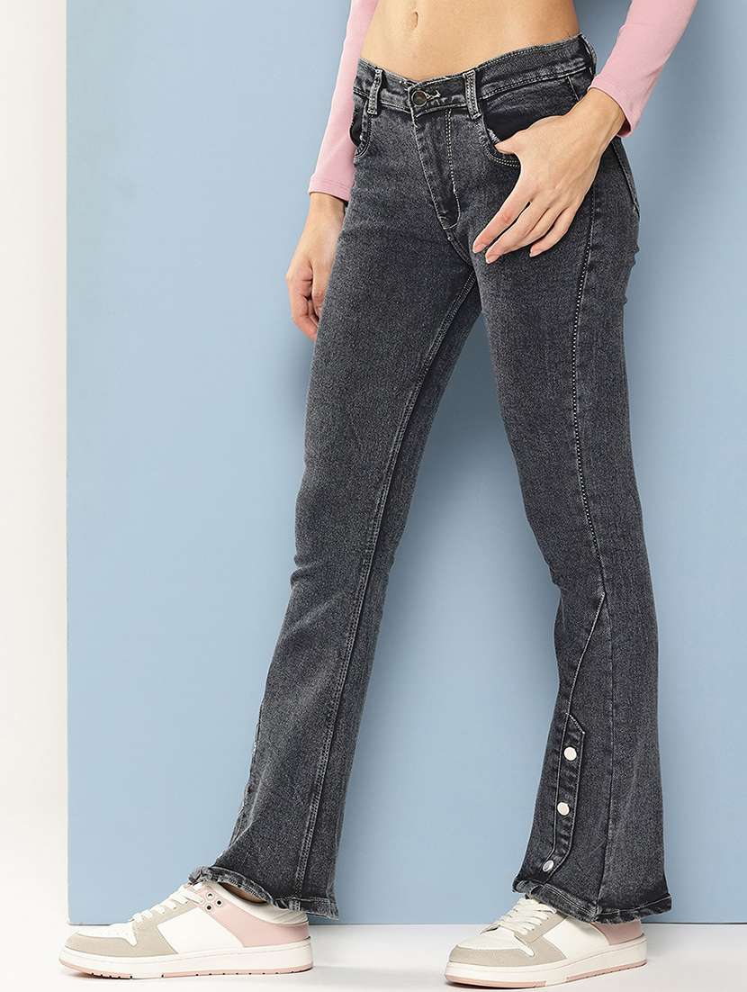 women solid low rise bootcut jean - 21881009 -  Standard Image - 1