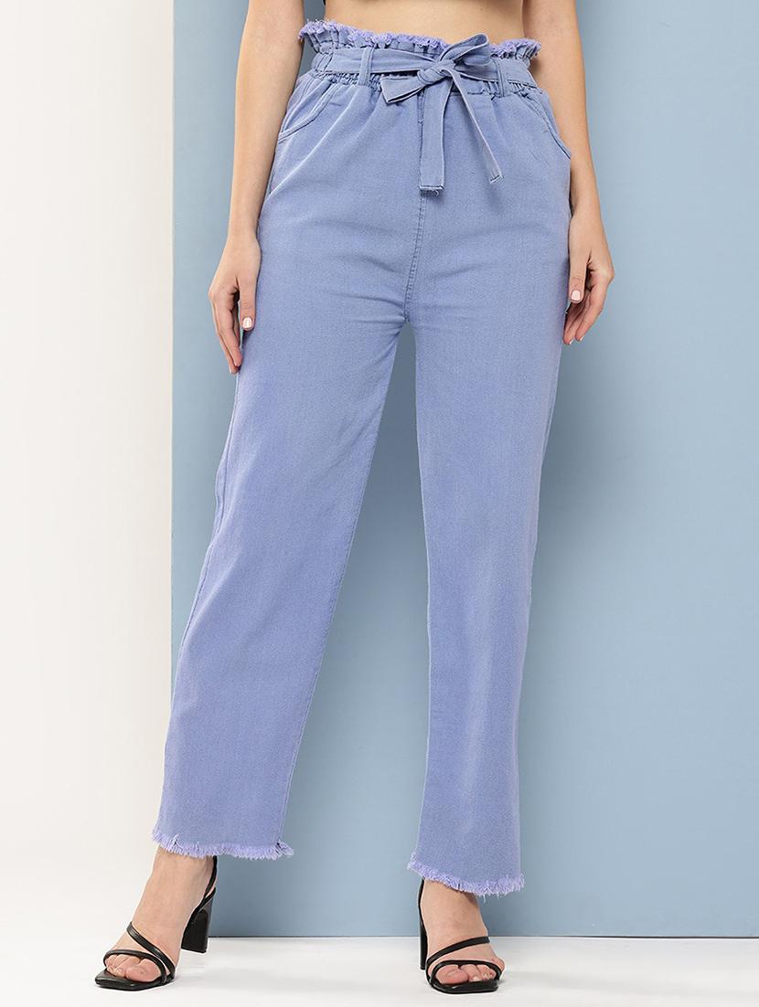 women solid high rise straight fit jean - 21881012 - Zoom Image - 0