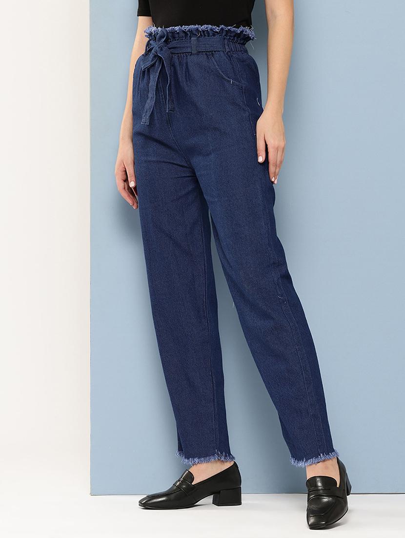 women solid high rise straight fit jean - 21881013 -  Standard Image - 1