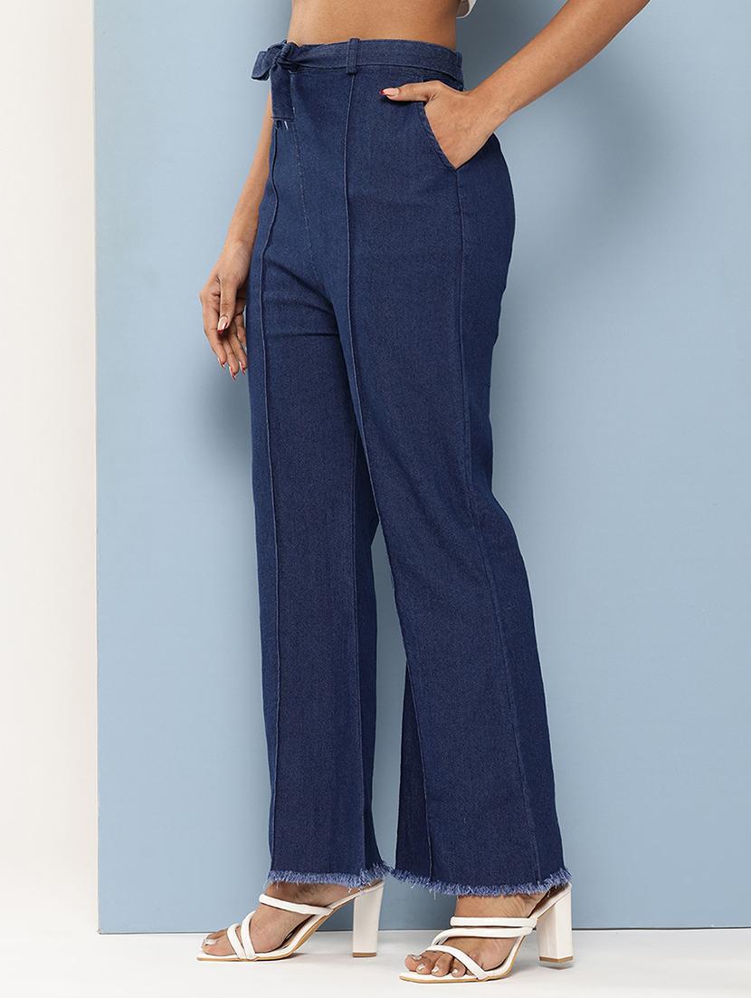 women solid high rise bootcut jean - 21881015 - Standard Image - 1