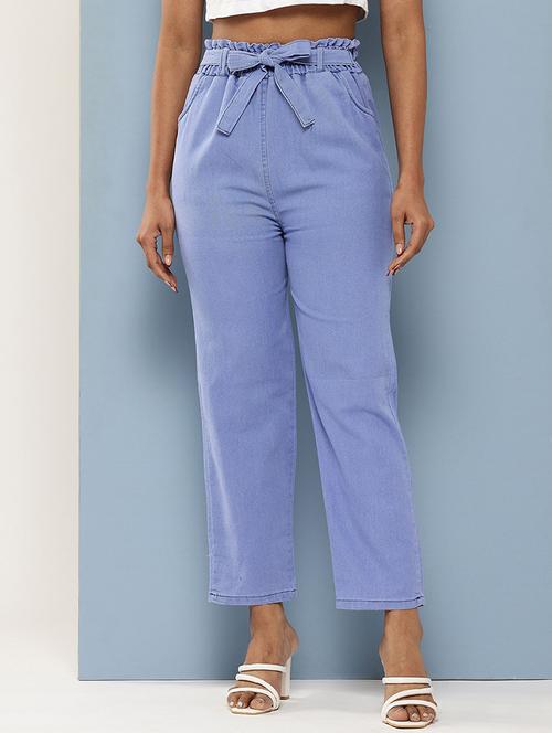 women solid high rise straight fit jean - 21881016 -  Standard Image - 0