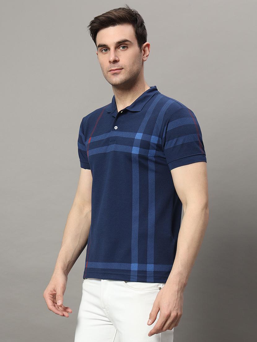 men checked short sleeve regular fit polo t-shirt - 21881051 - Standard Image - 1