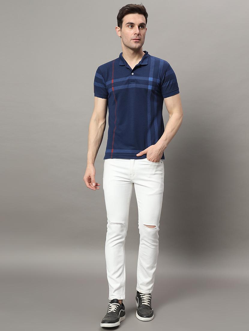 men checked short sleeve regular fit polo t-shirt - 21881051 - Standard Image - 4
