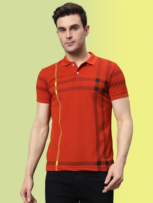 men checked short sleeve regular fit polo t-shirt - 21881052 - Standard Image - 0