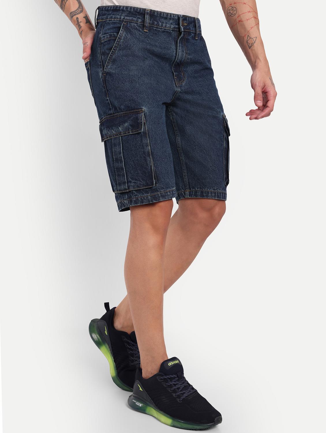 men solid mid rise regular fit cargo short - 21881118 - Standard Image - 1