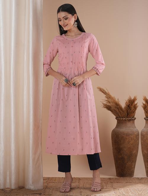 women three quarter sleeve a-line kurta - 21881148 - Standard Image - 0