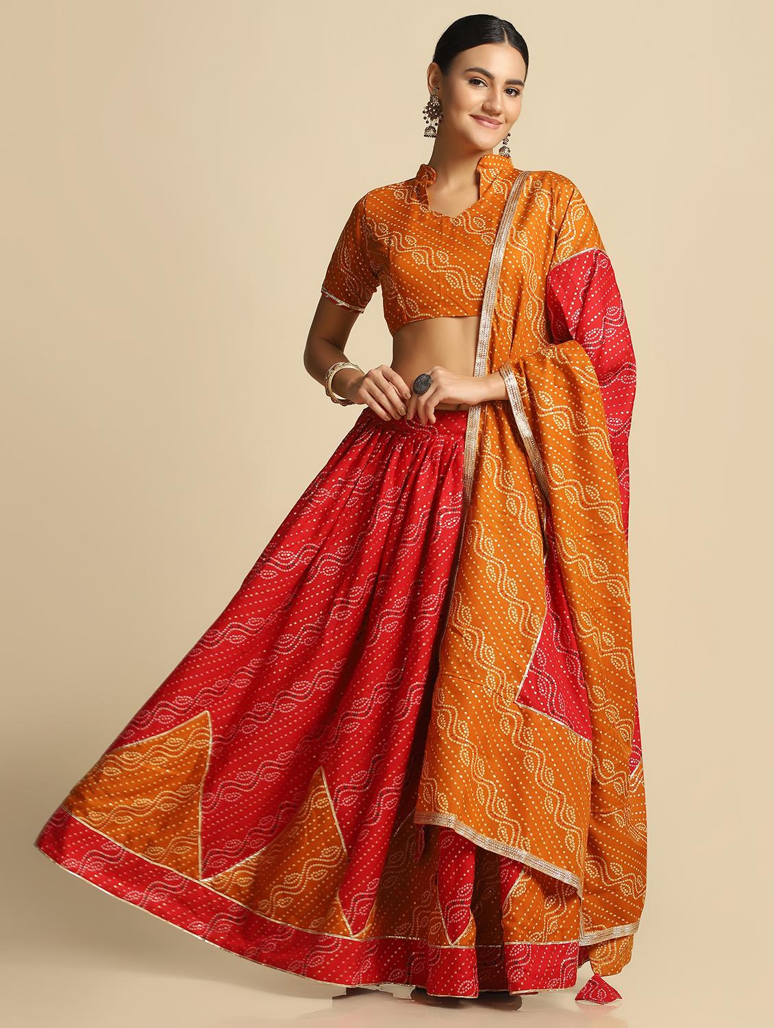 women flared semi stitched lehenga choli with dupatta set - 21881158 -  Zoom Image - 0