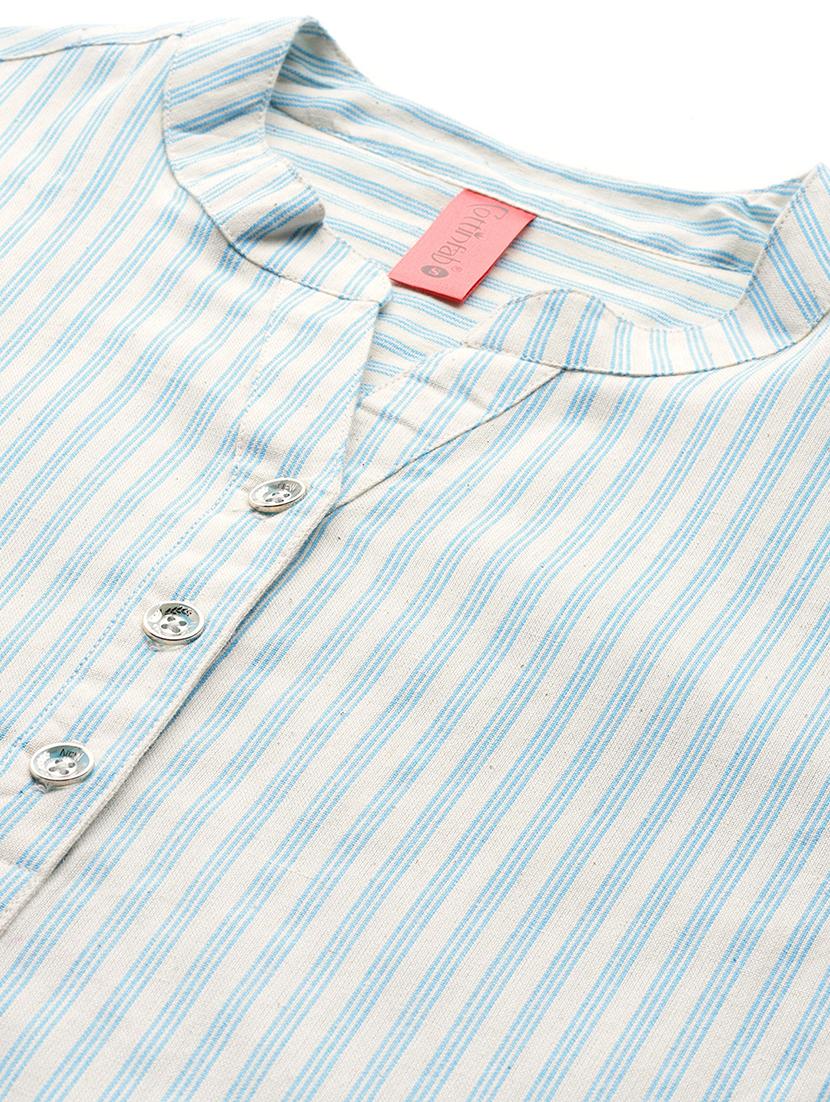 women striped three quarter sleeves regular top - 21881199 - Standard Image - 4