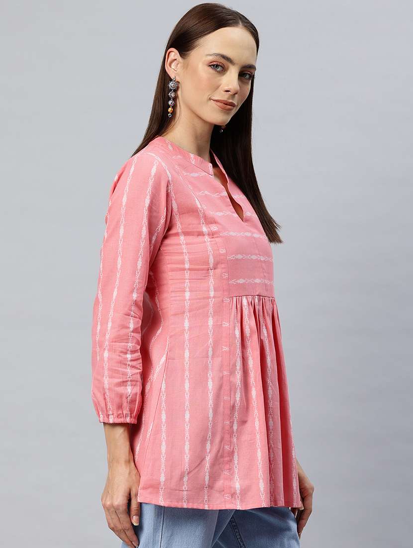 women self designed mandarin neck flared kurti - 21881211 - Standard Image - 1