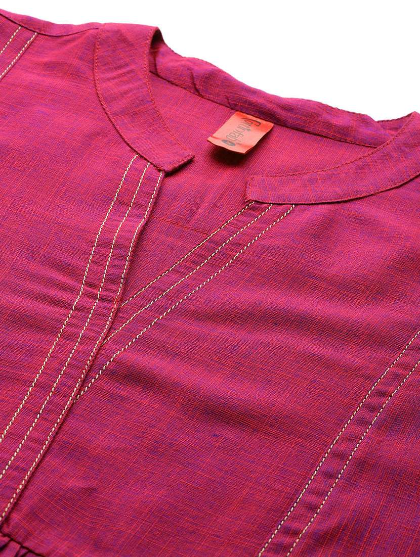 women self designed mandarin neck flared kurti - 21881213 -  Standard Image - 4