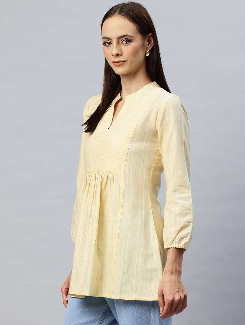 women self designed mandarin neck flared kurti - 21881215 - Standard Image - 1